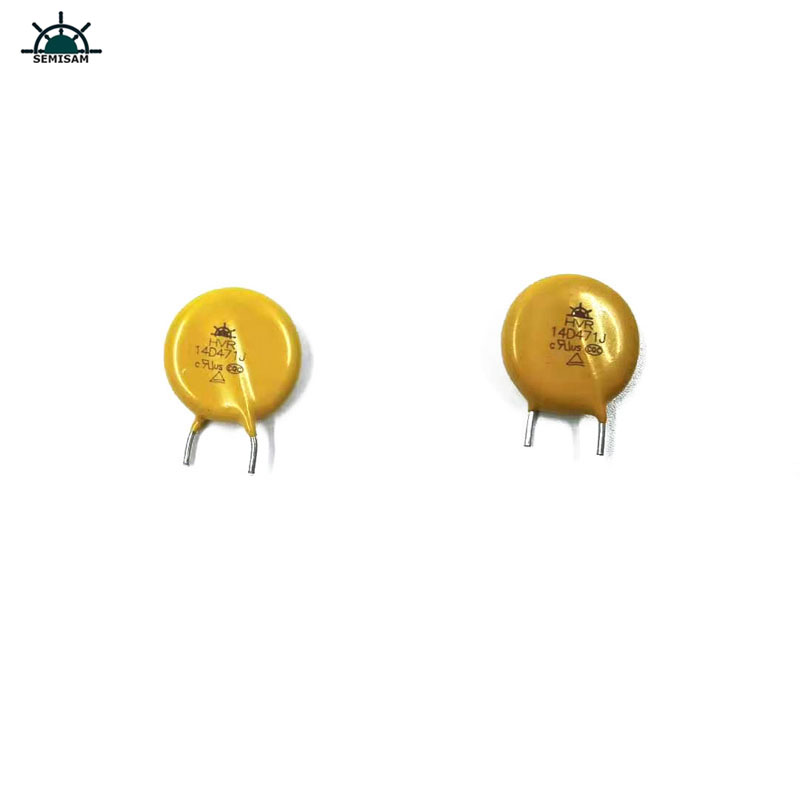 الأصفر الايبوكسي راتنج مستقيم الرصاص 14D471 ارتفاع الطفرة واقية جهاز حماية الأسهم المقاوم أكسيد المعادن varistor mov